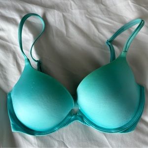 Victoria's Secret Teal Very Sexy Push Up Underwire Bra 32D Great Condition